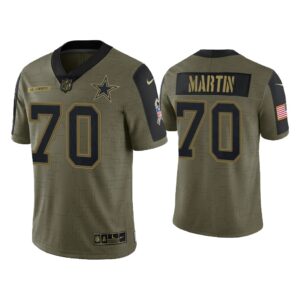 Men Zack Martin Dallas Cowboys Olive 2021 Salute To Service Limited Jersey