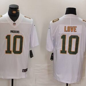 Men's Green Bay Packers #10 Jordan Love White Fashion Vapor Limited Football Stitched Jersey