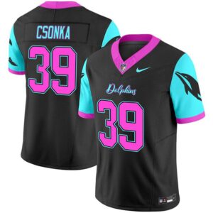 Men's Miami Dolphins #39 Larry Csonka Black F.U.S.E. "Miami Vice" Vapor Limited Football Stitched Jersey