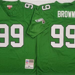 Men's Philadelphia Eagles #99 Jerome Brown Kelly Green Throwback Football Stitched Jersey