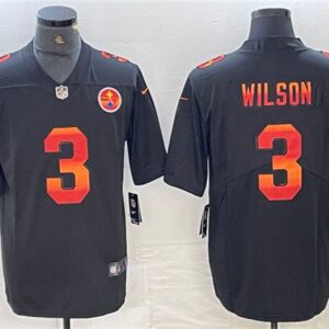 Men's Pittsburgh Steelers #3 Russell Wilson Black Fashion Limited Stitched Jersey