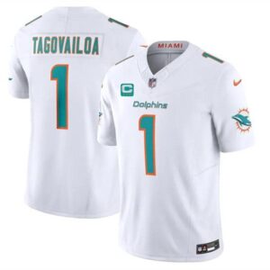 Miami Dolphins #1 Tua Tagovailoa White 2024 F.U.S.E. With 3-Star C Patch Vapor Limited Football Stitched Jersey