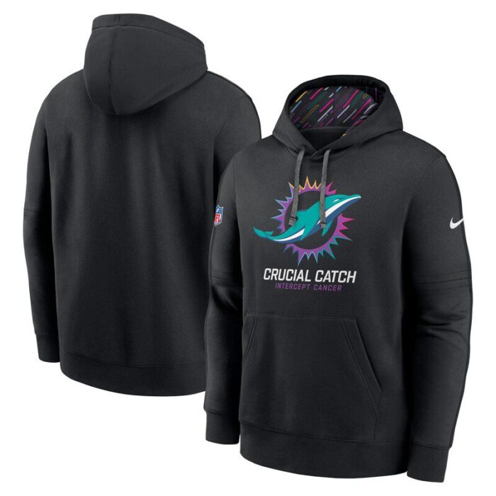 Miami Dolphins 2024 NFL Crucial Catch Club Pullover Hoodie - Black