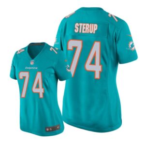 Miami Dolphins #74 Aqua Zach Sterup Game Jersey - Women