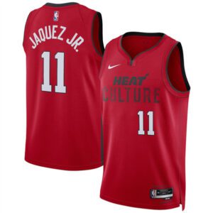 Miami Heat #11 Jaime Jaquez Jr. Red 2024/25 City Edition Stitched Basketball Jersey