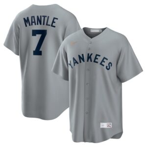 Mickey Mantle New York Yankees Road Cooperstown Collection Player Jersey - Gray