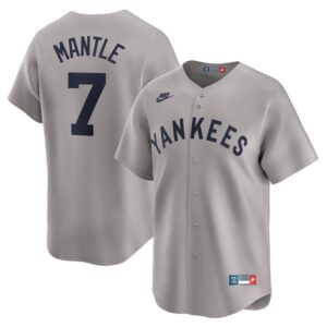 Mickey Mantle New York Yankees Throwback Cooperstown Collection Limited Jersey - Gray