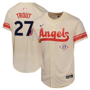 Mike Trout Los Angeles Angels Youth City Connect Limited Player Jersey - Cream