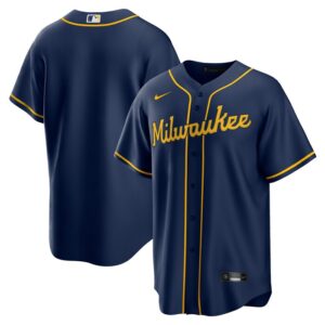 Milwaukee Brewers Alternate Replica Team Jersey - Navy