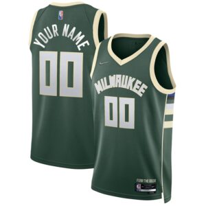 Milwaukee Bucks 2021/22 Diamond Swingman Custom Jersey - Icon Edition - Hunter Green