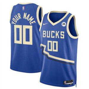 Milwaukee Bucks Active Player Custom Royal 2024/25 City Edition Stitched Basketball Jersey