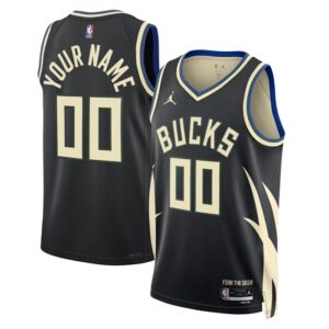 Milwaukee Bucks Unisex 2022/23 Swingman Custom Jersey - Statement Edition - Black