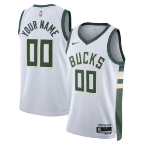 Milwaukee Bucks Unisex Swingman Custom Jersey White - Association Edition