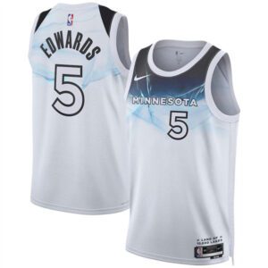 Minnesota Timberwolves #5 Anthony Edwards White 2024/25 City Edition Stitched Jersey