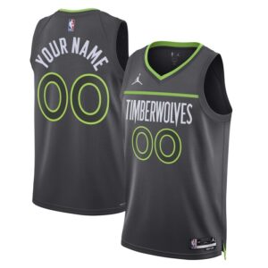 Minnesota Timberwolves Unisex 2022/23 Swingman Custom Jersey - Statement Edition - Black