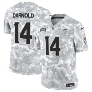 Minnesota Vikings #14 Sam Darnold Arctic Camo 2024 F.U.S.E. Salute to Service Limited Football Stitched Jersey