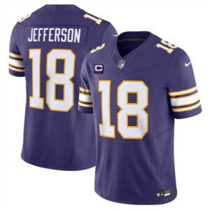 Minnesota Vikings #18 Justin Jefferson Purple 2024 F.U.S.E. Throwback With 2-Star C Patch Vapor Limited Stitched Jersey