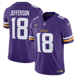 Minnesota Vikings #18 Justin Jefferson Purple 2024 F.U.S.E. With 2-Star C Patch Vapor Limited Stitched Jersey