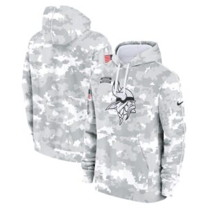 Minnesota Vikings 2024 Salute to Service Club Fleece Pullover Hoodie - Arctic Camo