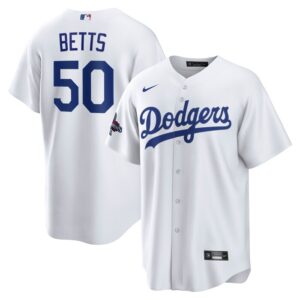 Mookie Betts Los Angeles Dodgers 2024 World Series Champions Big & Tall Replica Player Jersey - White