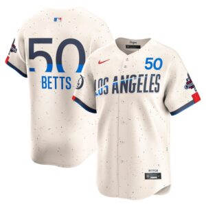 Mookie Betts Los Angeles Dodgers 2024 World Series Champions City Connect Limited Player Jersey - Cream