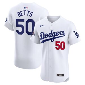 Mookie Betts Los Angeles Dodgers 2024 World Series Champions Home Elite Player Jersey - White