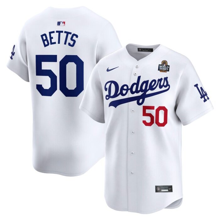 Mookie Betts Los Angeles Dodgers 2024 World Series Home Limited Player Jersey - White