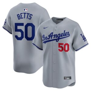 Mookie Betts Los Angeles Dodgers Away Limited Player Jersey - Gray