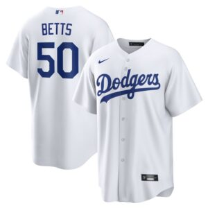 Mookie Betts Los Angeles Dodgers Home Replica Player Name Jersey - White