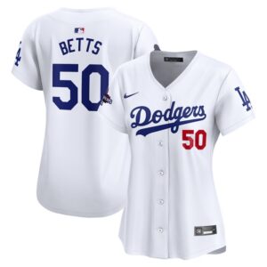 Mookie Betts Los Angeles Dodgers Women 2024 World Series Champions Home Limited Player Jersey - White