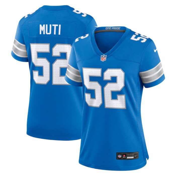 Netane Muti Detroit Lions Women's Game Jersey - Blue