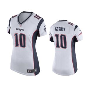 New England Patriots #10 White Josh Gordon Game Jersey - Women