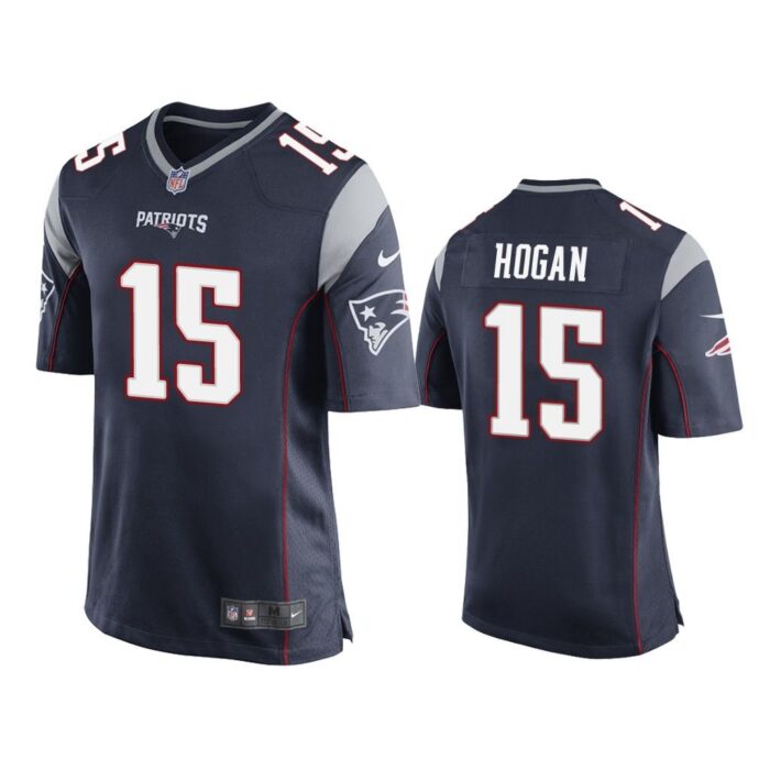 New England Patriots #15 Navy Men Chris Hogan Game Jersey