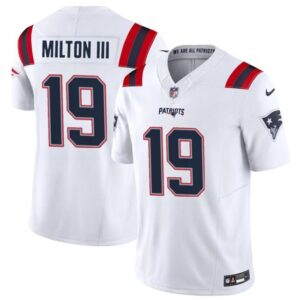 New England Patriots #19 Joe Milton III White 2023 F.U.S.E. Vapor Limited Football Stitched Jersey