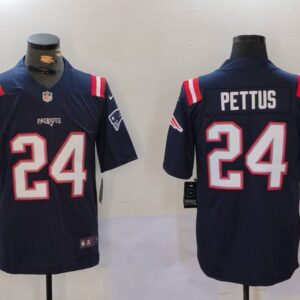 New England Patriots #24 Dell Pettus Navy Vapor Limited Football Stitched Jersey