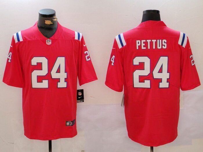 New England Patriots #24 Dell Pettus Red Vapor Limited Football Stitched Jersey