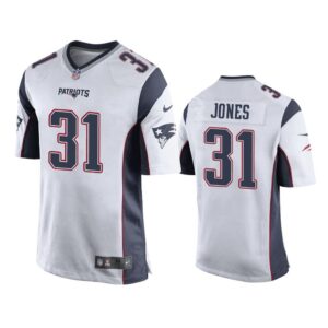 New England Patriots #31 White Men Jonathan Jones Game Jersey