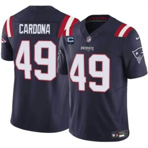 New England Patriots #49 Joe Cardona Navy 2024 F.U.S.E. With 1-Star C Patch Vapor Limited Football Stitched Jersey