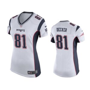 New England Patriots #81 White Eric Decker Game Jersey - Women