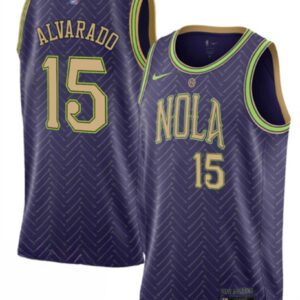 New Orleans Pelicans #15 Jose Alvarado Purple 2024-25 City Ediiton Stitched Basketball Jersey