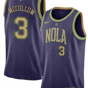 New Orleans Pelicans #3 CJ McCollum Purple 2024-25 City Ediiton Stitched Basketball Jersey