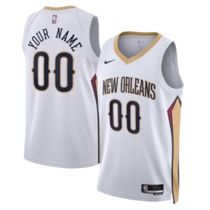 New Orleans Pelicans Unisex Swingman Custom Jersey White - Association Edition