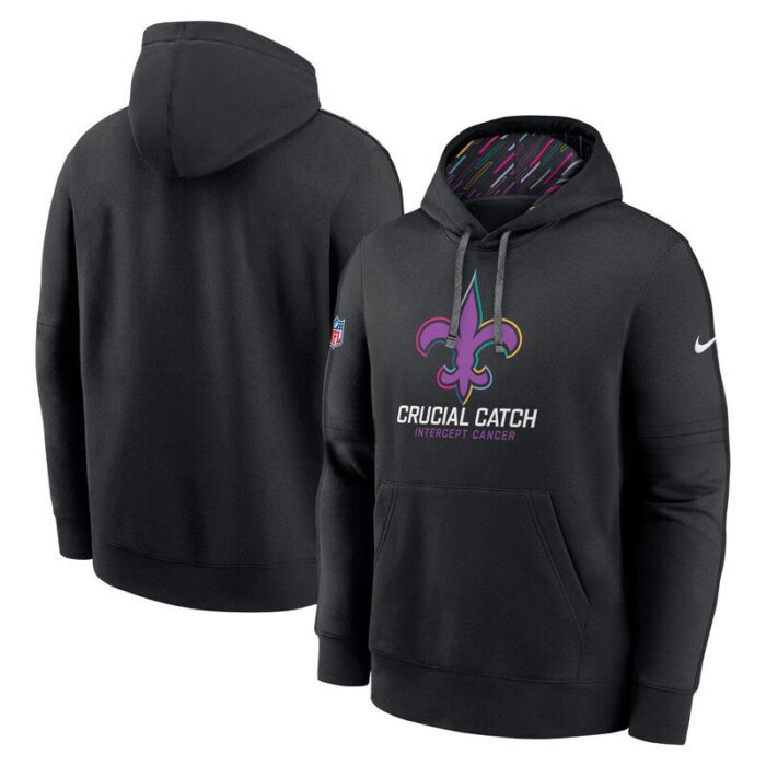 New Orleans Saints 2024 NFL Crucial Catch Club Pullover Hoodie - Black