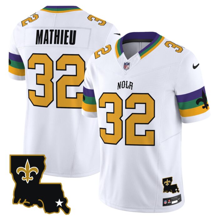 New Orleans Saints #32 Tyrann Mathieu White 2024 F.U.S.E. Vapor Limited Football Stitched Jersey