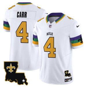 New Orleans Saints #4 Derek Carr White 2024 F.U.S.E. Vapor Limited Football Stitched Jersey