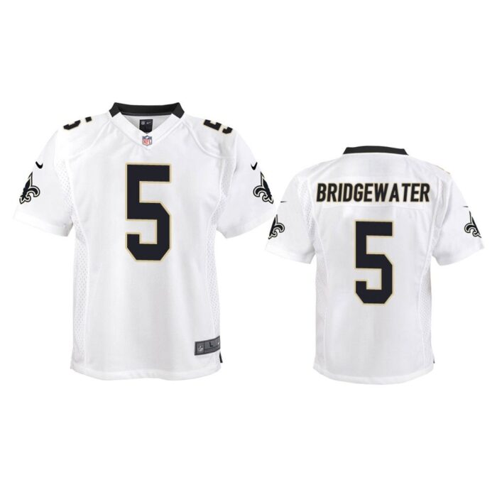 New Orleans Saints #5 White Teddy Bridgewater Game Jersey - Youth