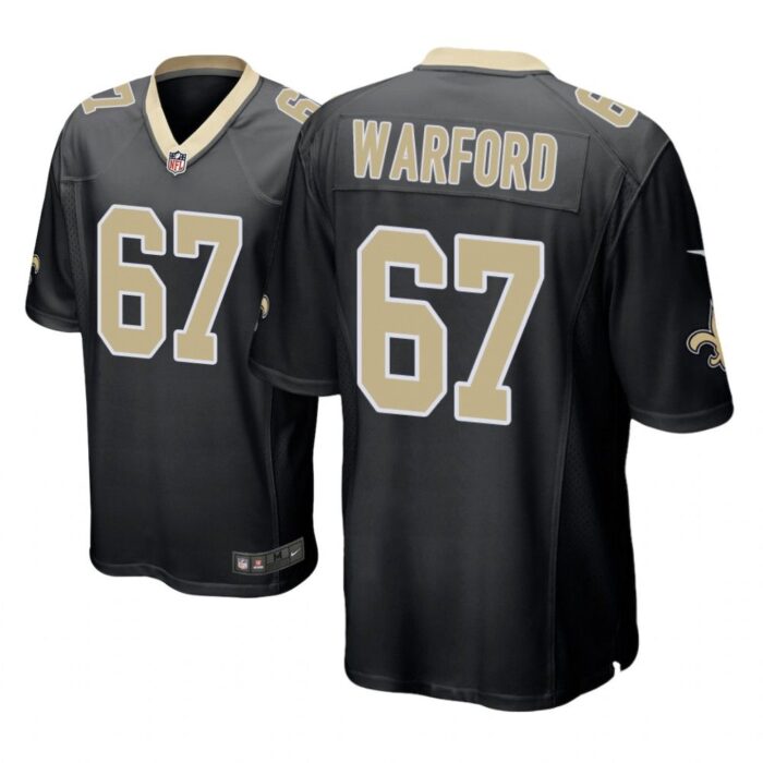 New Orleans Saints #67 Black Men Larry Warford Game Jersey