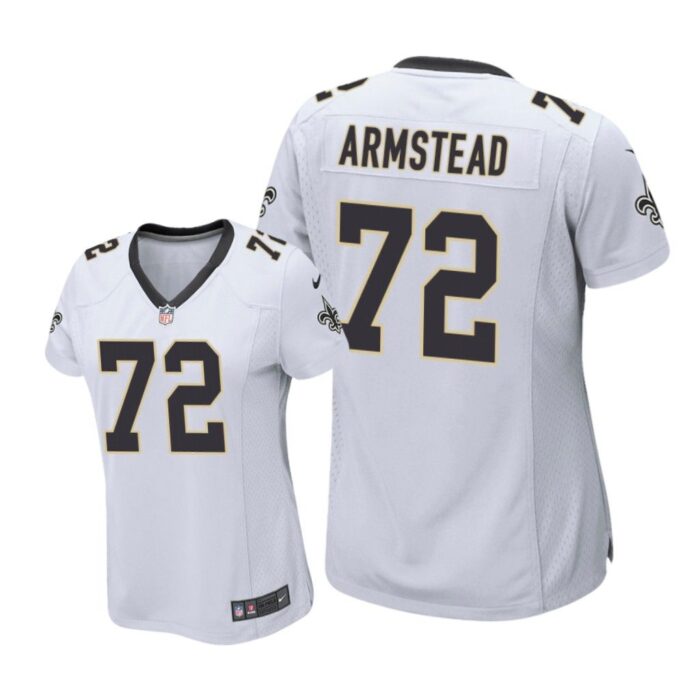 New Orleans Saints #72 White Terron Armstead Game Jersey - Women