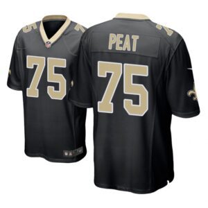 New Orleans Saints #75 Black Men Andrus Peat Game Jersey