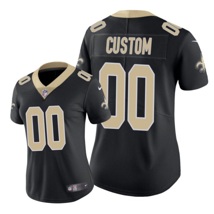 New Orleans Saints # Black Custom Game Jersey - Women